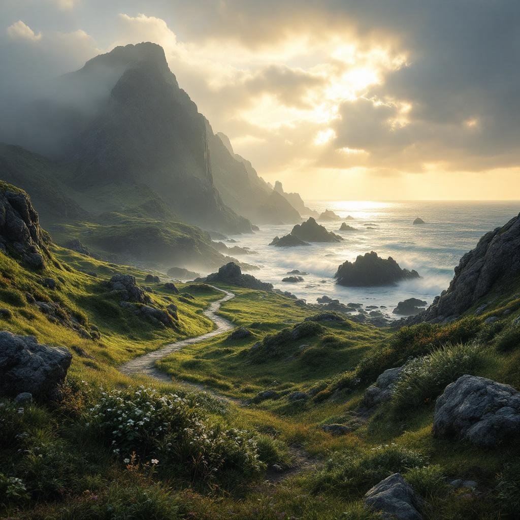 Paisaje con niebla al fondo