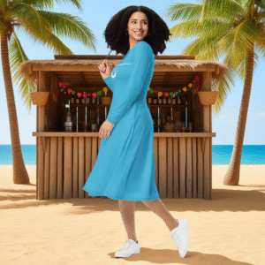 1761936747 Vestido midi manga larga Orbayu 7 Drops azul