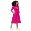 Vestido midi manga larga Orbayu 7 Drops fucsia