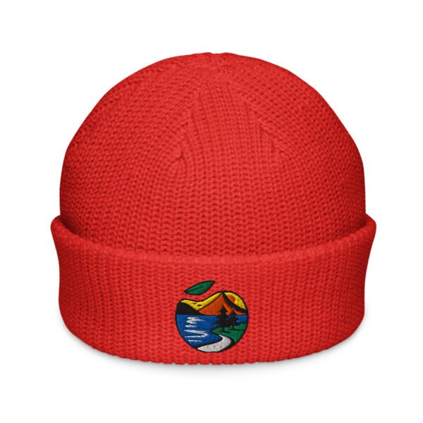 fisherman-beanie-red-front-6904d63e039ba.jpg Gorro de punto Orbayu Essence