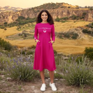 tmpqnqjis1h_00001 Vestido midi manga larga Orbayu 7 Drops fucsia