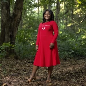 tmpshxoemzj_00002 Vestido midi manga larga Orbayu 7 Drops rojo