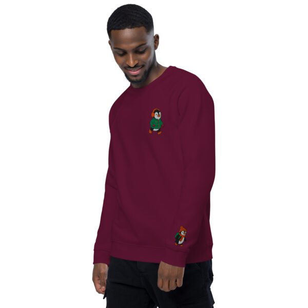 unisex-organic-raglan-sweatshirt-burgundy-left-front-693c4b9a6b270.jpg Sudadera orgánica Penguins