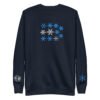 unisex-premium-sweatshirt-navy-blazer-front-6967964a92664.jpg Sudadera Orbayu Snowflakes dark navy