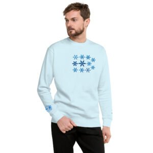 Sudadera Orbayu Snowflakes celeste